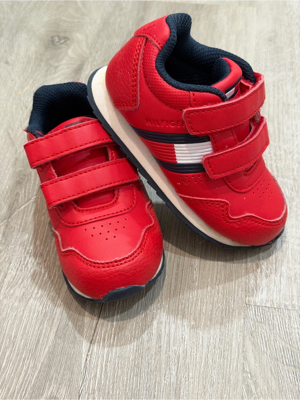 Tommy Hilfiger 6c Red Sneakers Hook & Loop